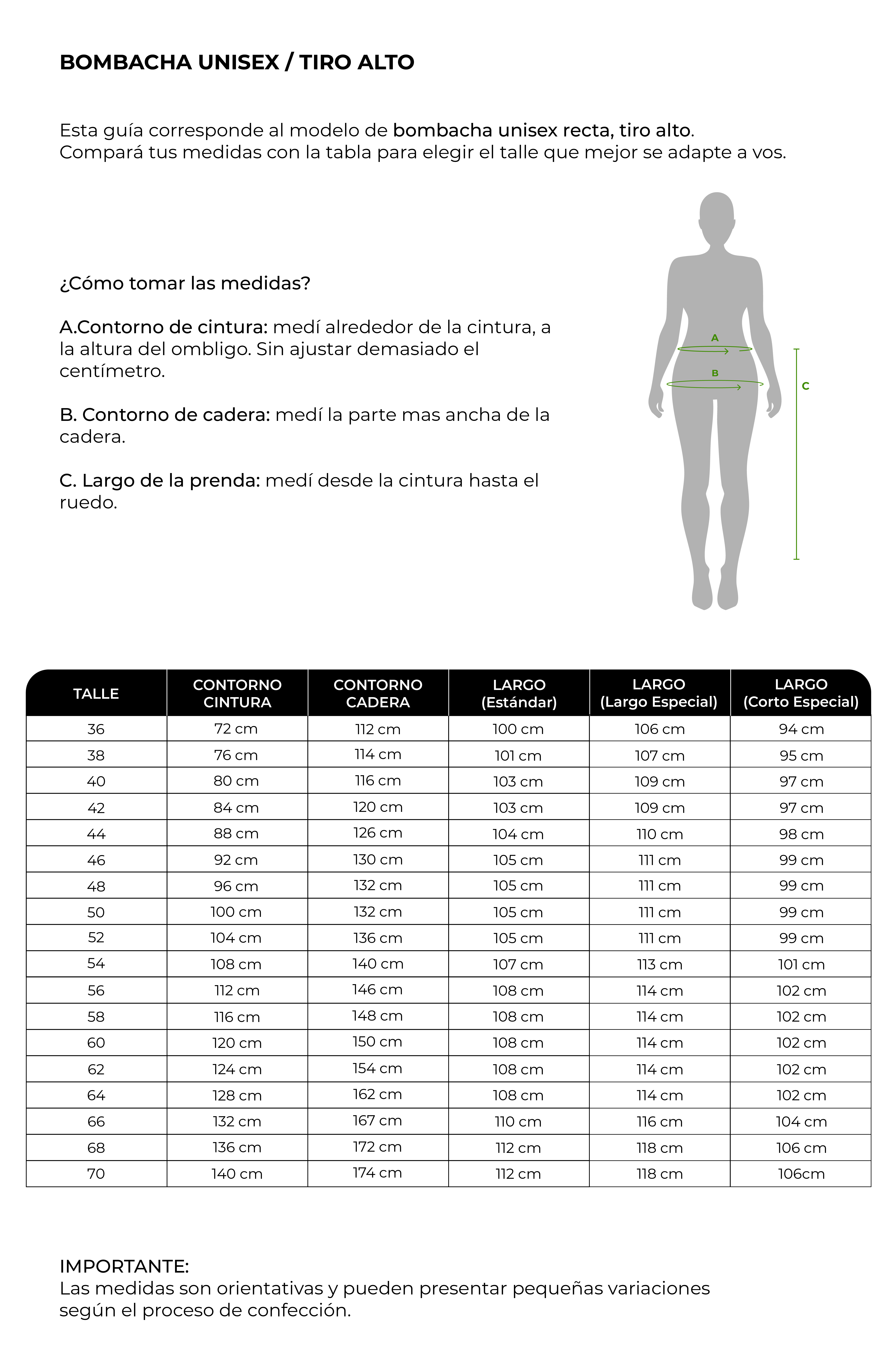 Guía Tiro Alto Unisex