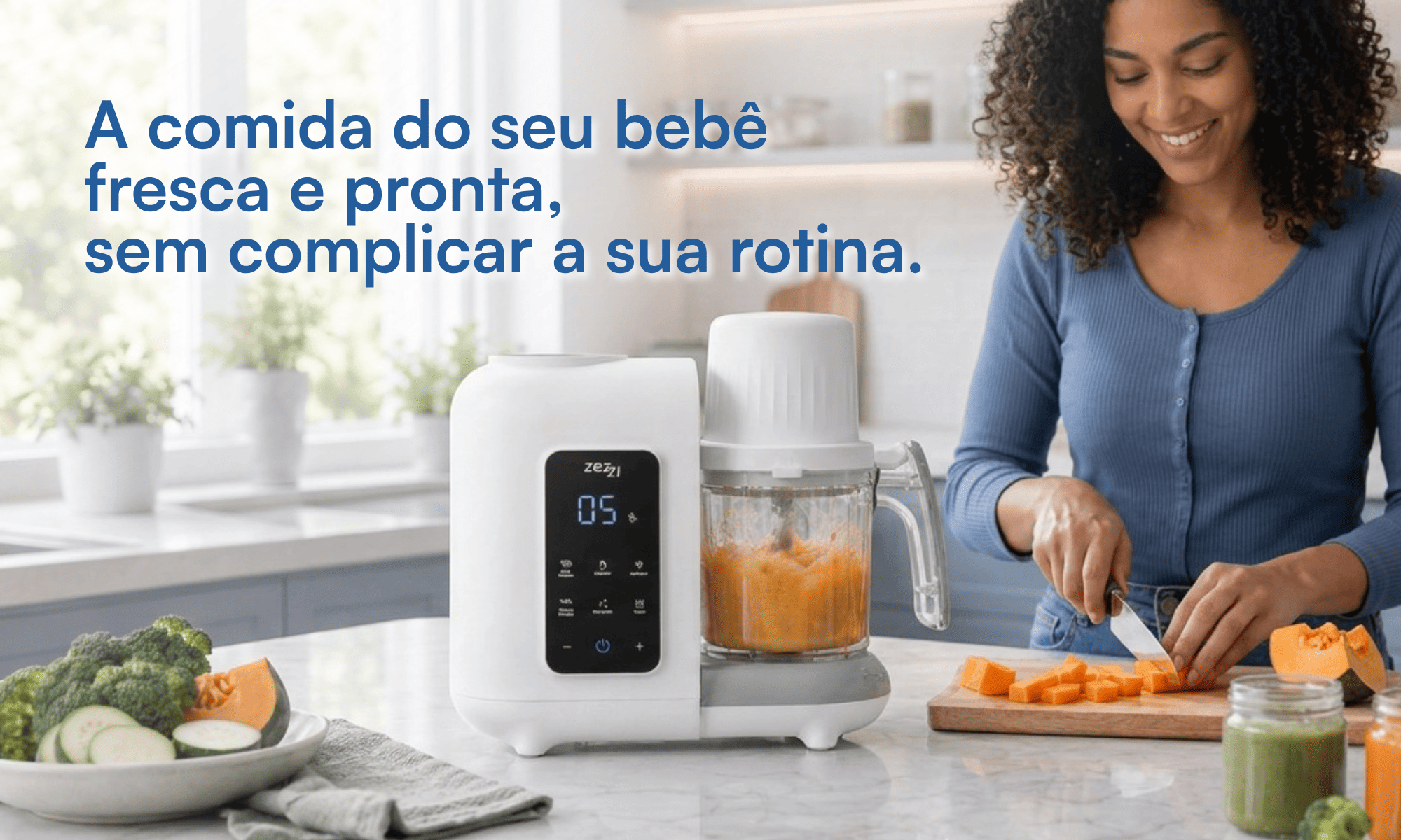 NutriPro Baby preparando papinha, ambiente domestico
