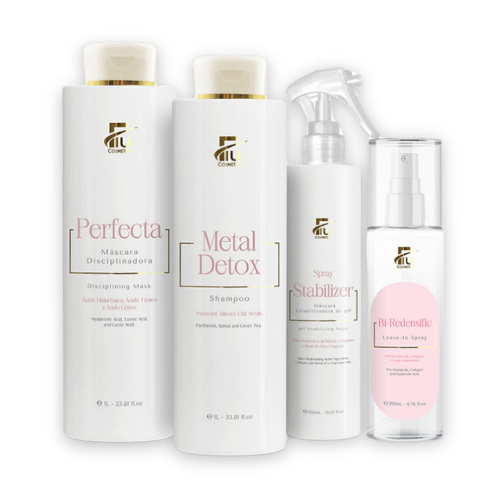 Kit profissional Perfecta FIU Cosmetics com quatro produtos
