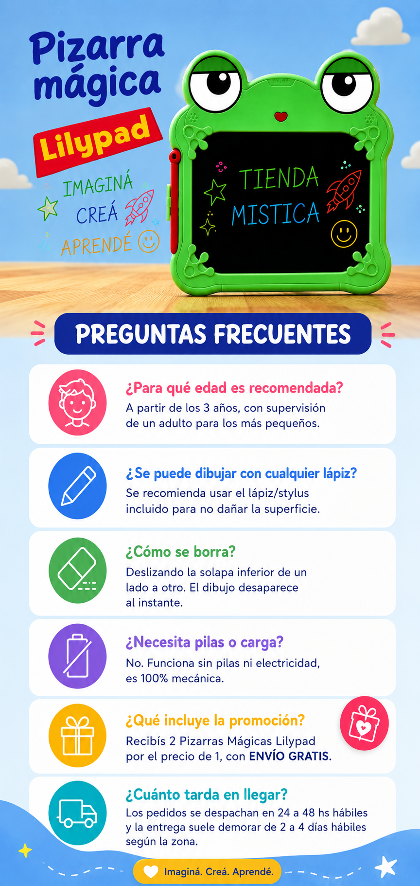 Preguntas frecuentes Pizarra Mágica Lilypad
