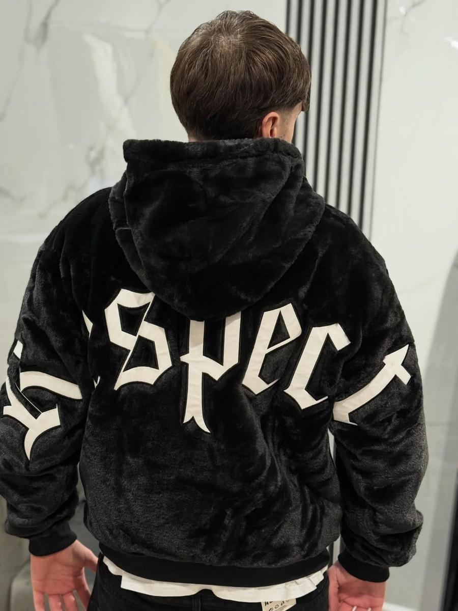 Campera reversible piel con bordado g&oacute;tico, vista de espalda