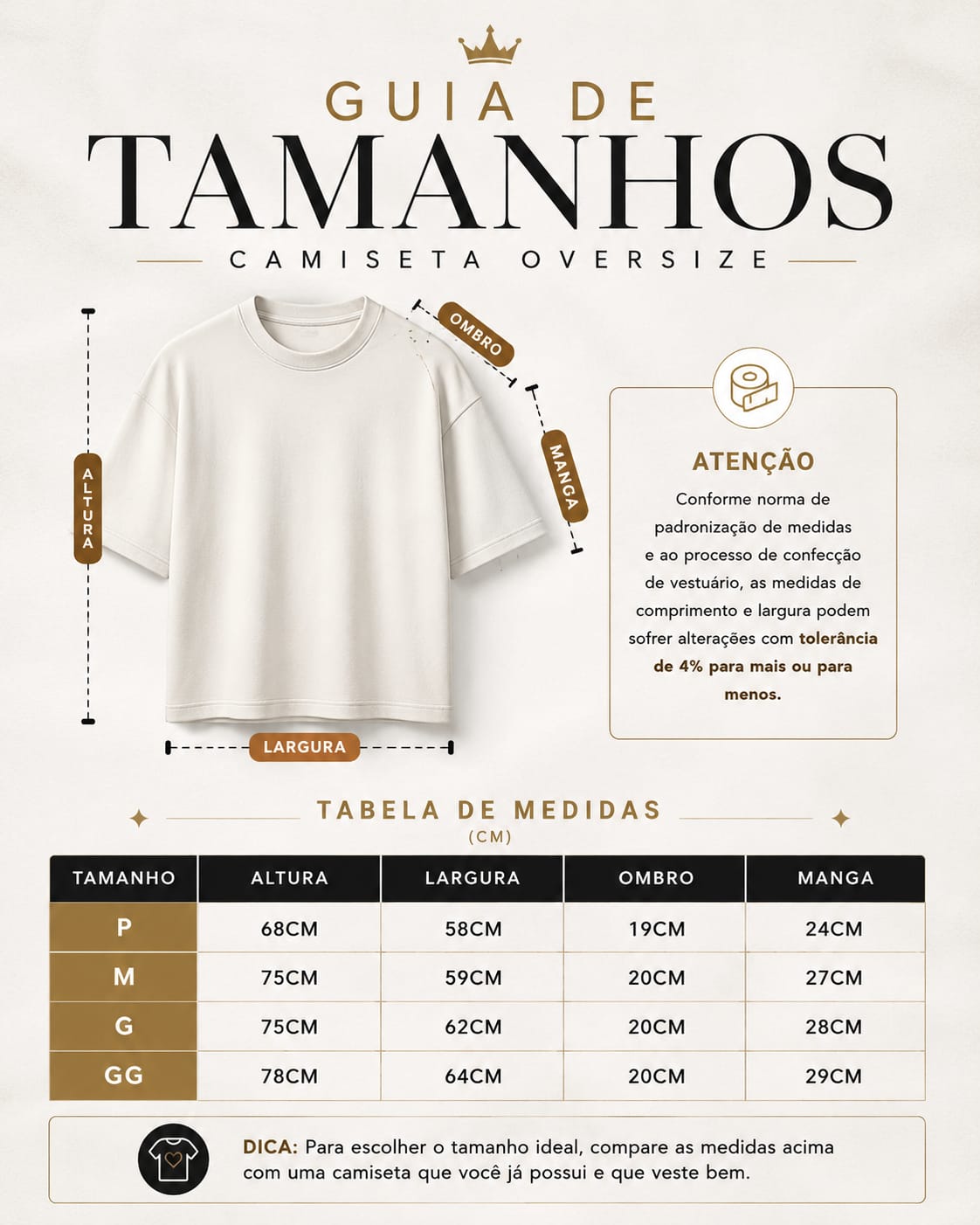 Guia de Tamanho