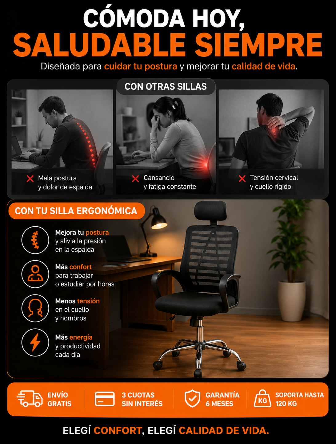 Pack 2 Sillas Ejecutivas Ergonómicas