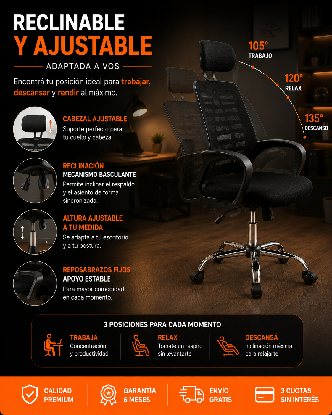 Silla Ergonómica Características