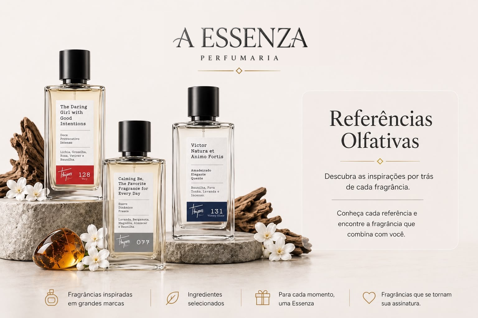 Imagens de perfume com título de referência olfativa