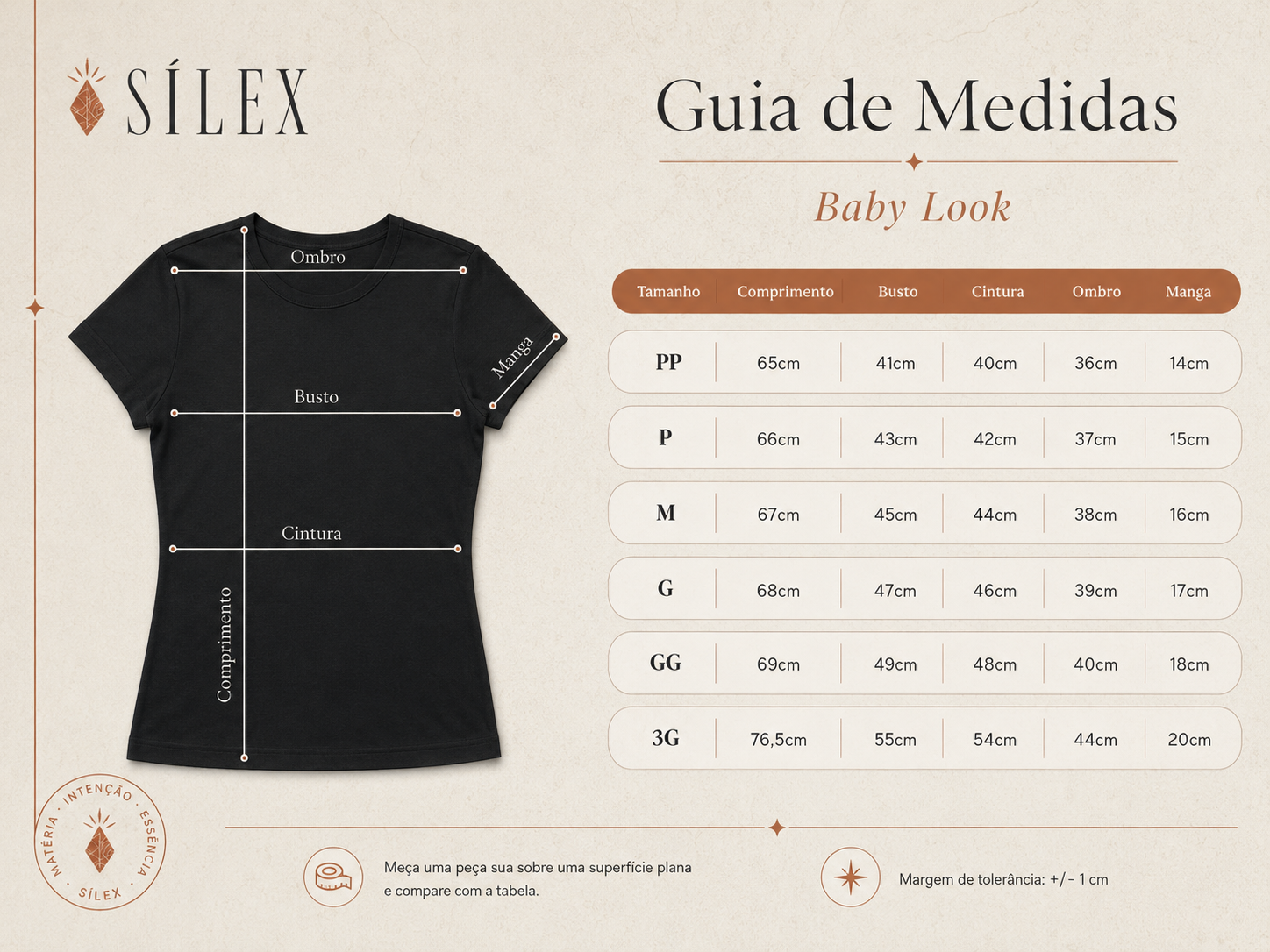 Guia visual de medidas — Baby Look
