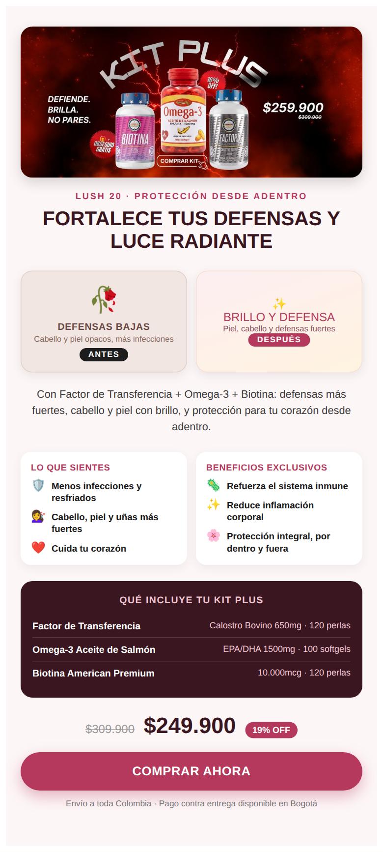 Kit Plus Lush 20 - Fortalece tus defensas y luce radiante