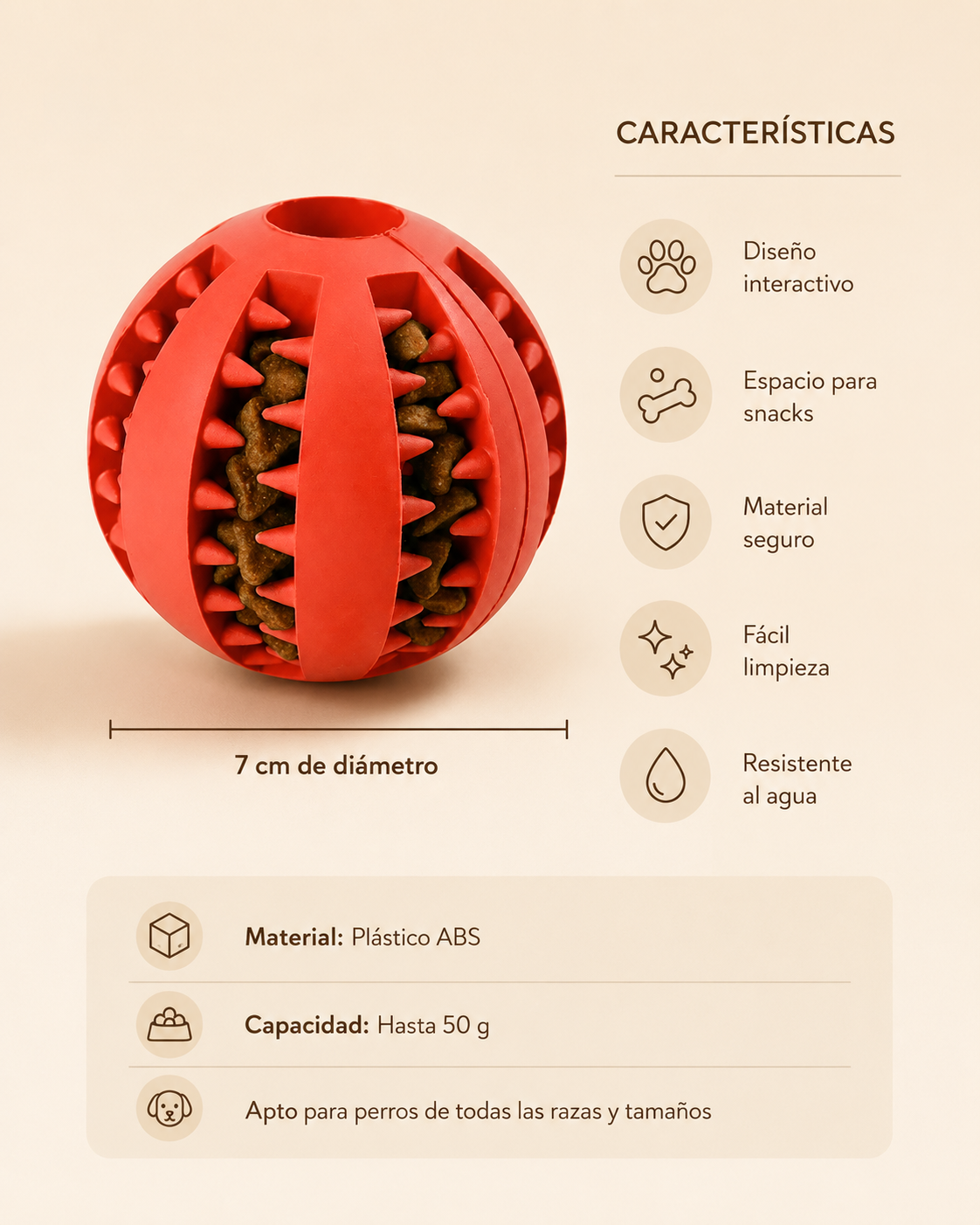 Pelota dispensadora de snacks