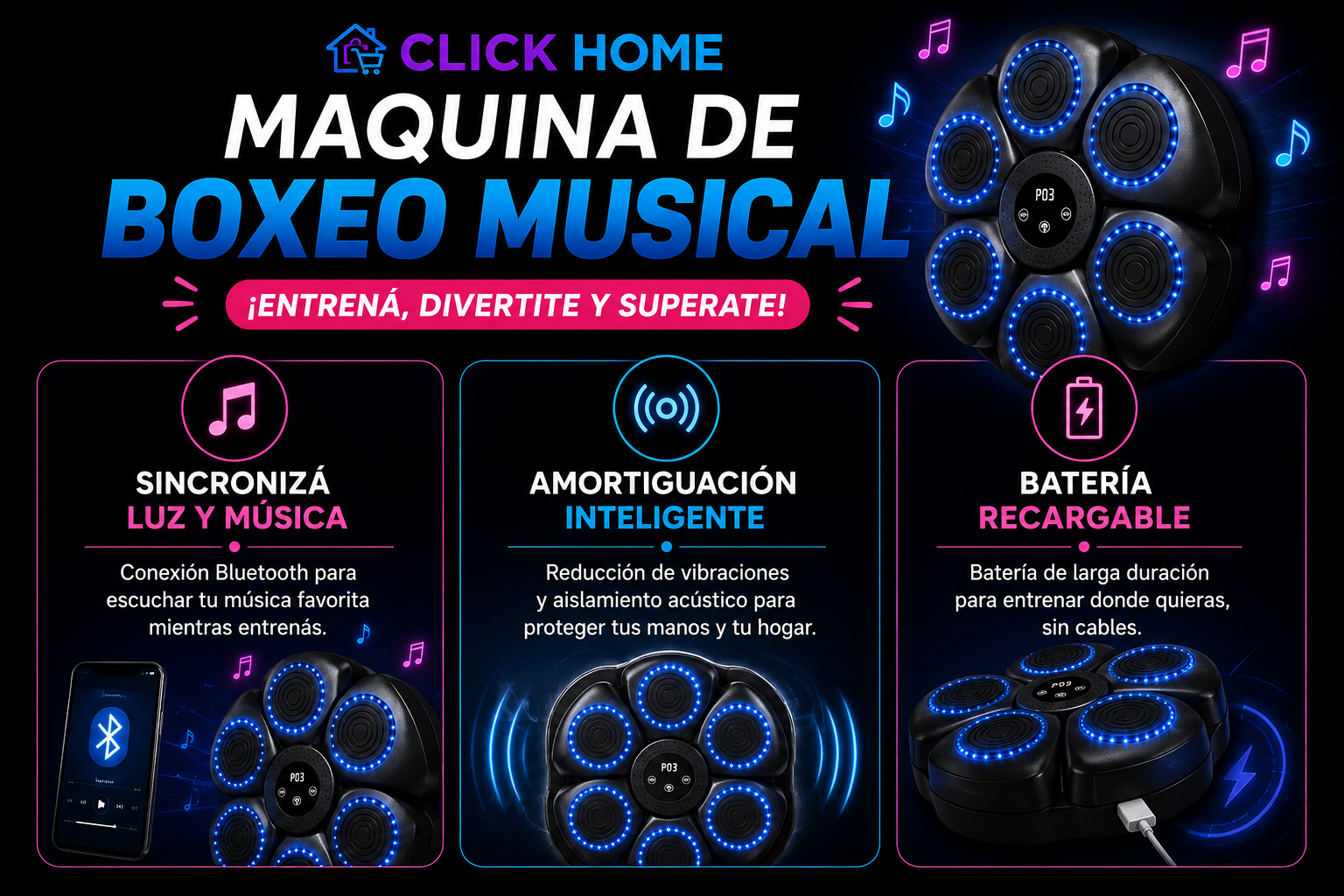 M&aacute;quina de boxeo musical inteligente