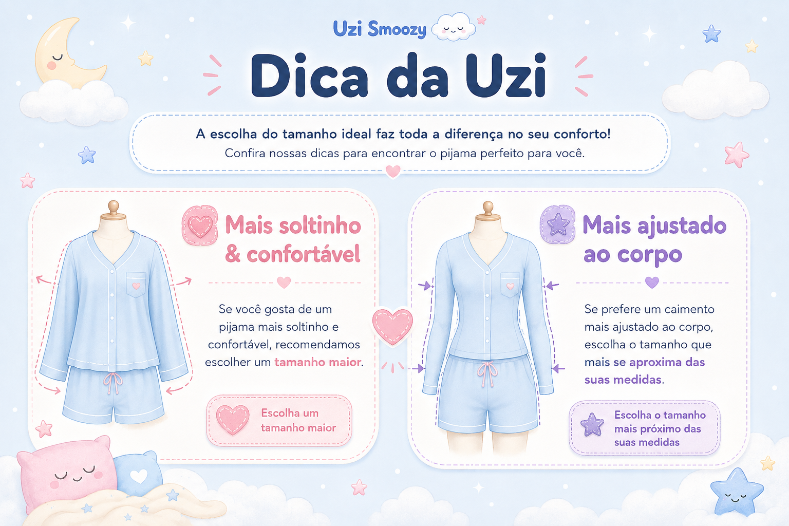 Dica da Uzi para escolher o tamanho ideal
