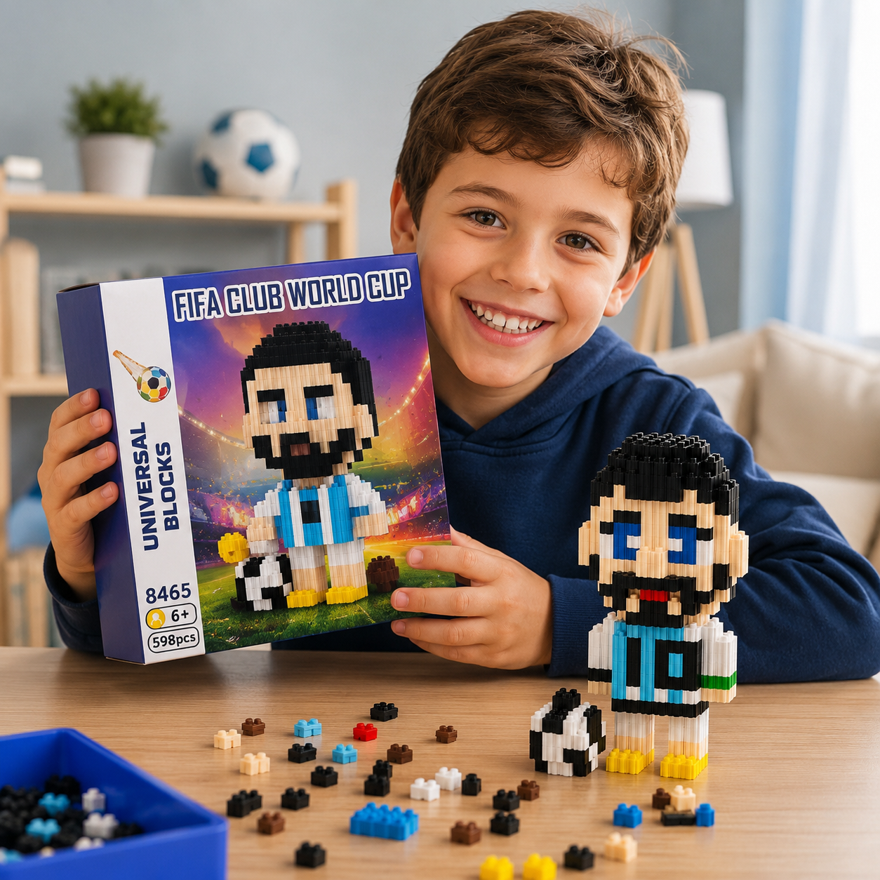 Figura de Messi tipo Lego para armar