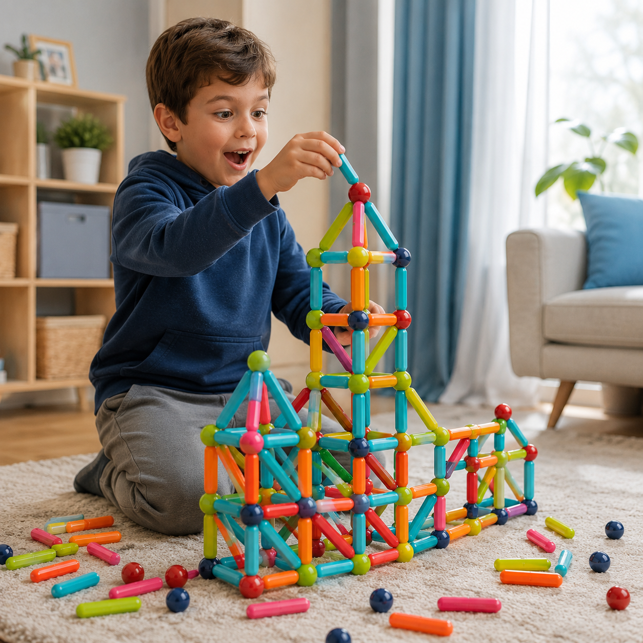 Sticks magn&eacute;ticos para construir