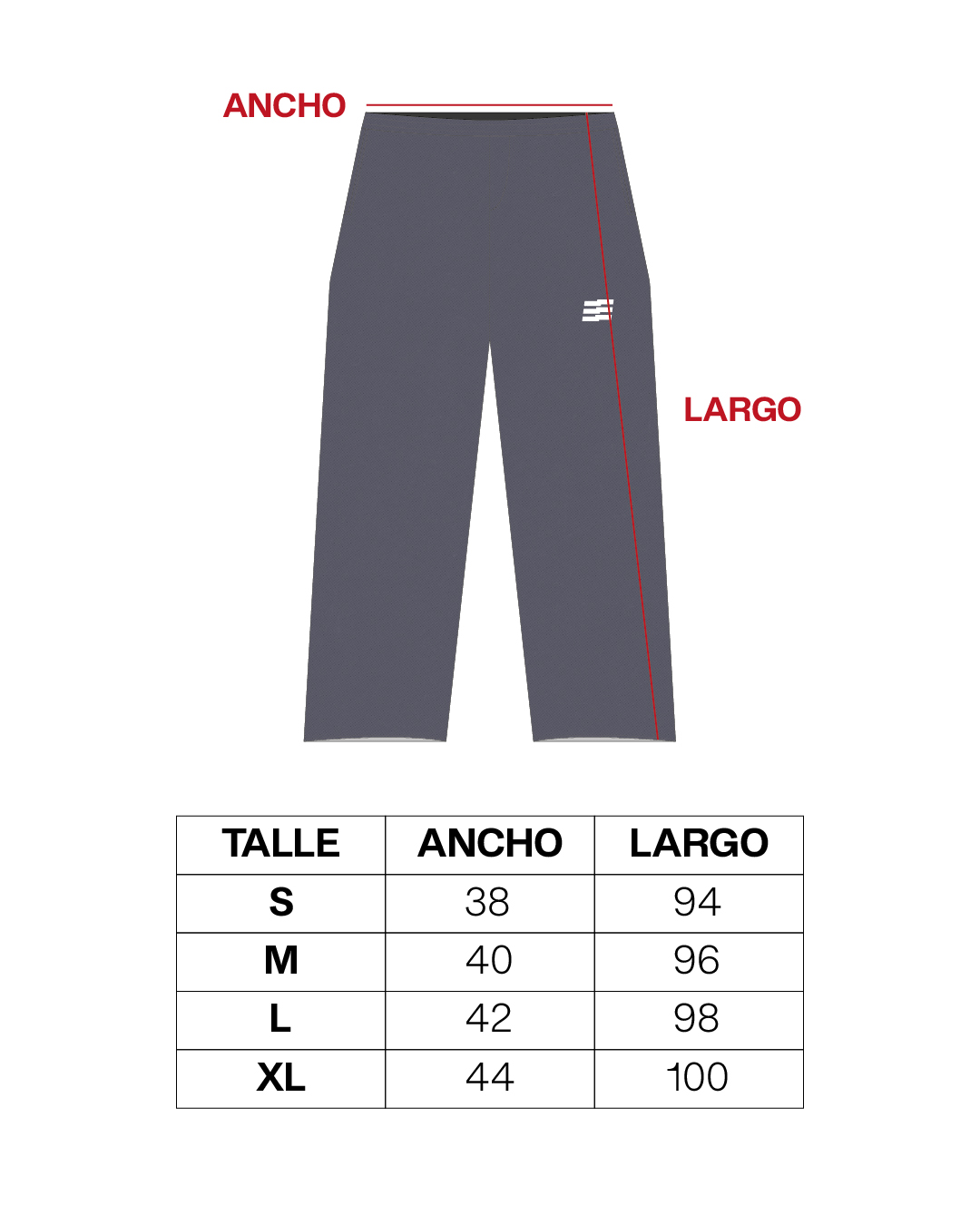 Gu&iacute;a de talles Pantal&oacute;n