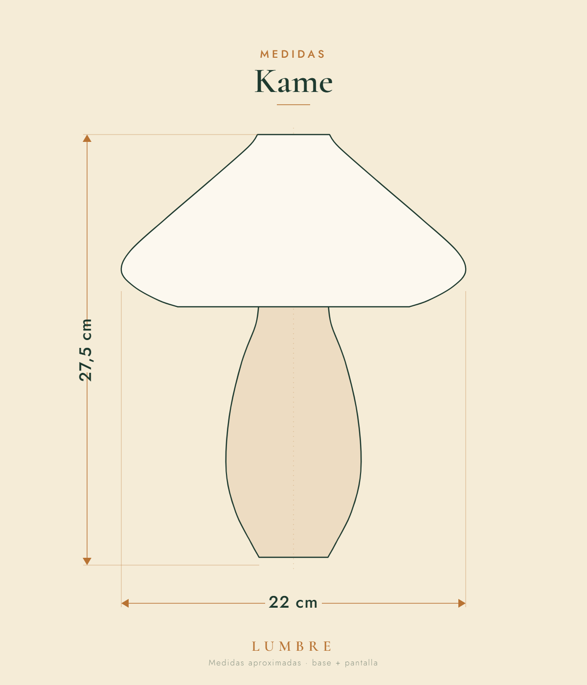 Medidas lampara kame
