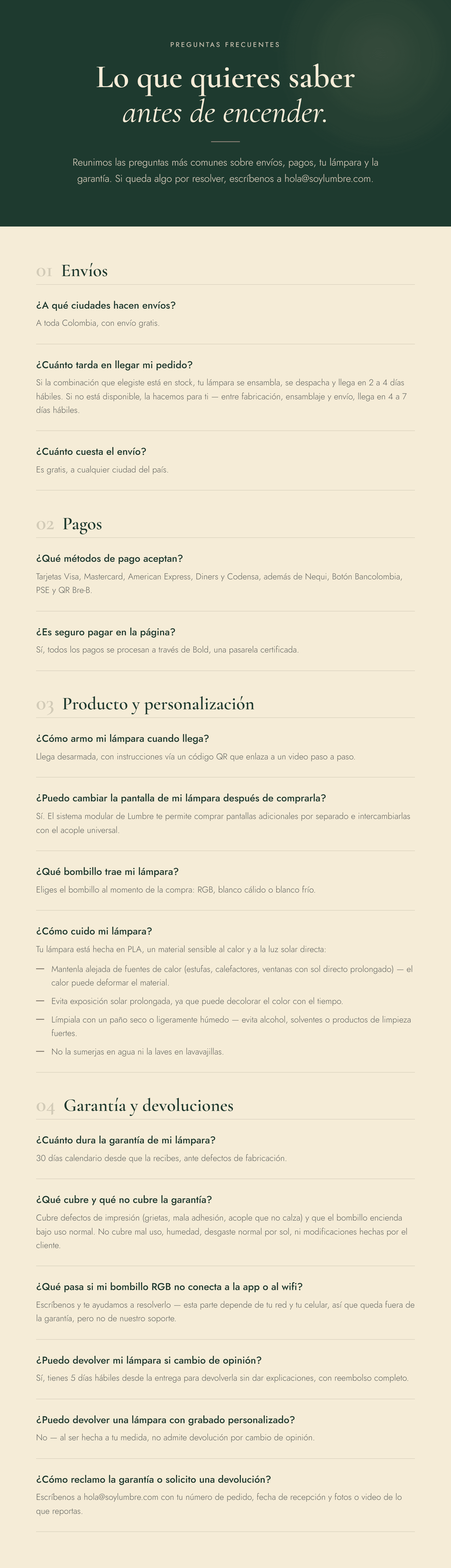 Preguntas frecuentes lumbre