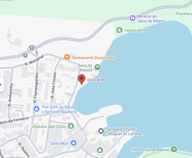 Mapa da Slow Arte em Ubatuba
