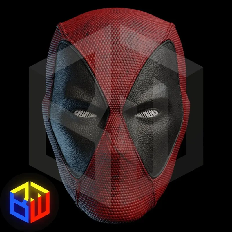 Casco texturado al estilo de cómic de Deadpool