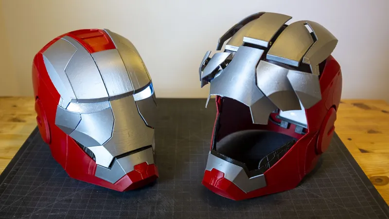 Iron Man MK5 Helmet 10 servos detailed instruction, modified for easier printing, and cheaper servo