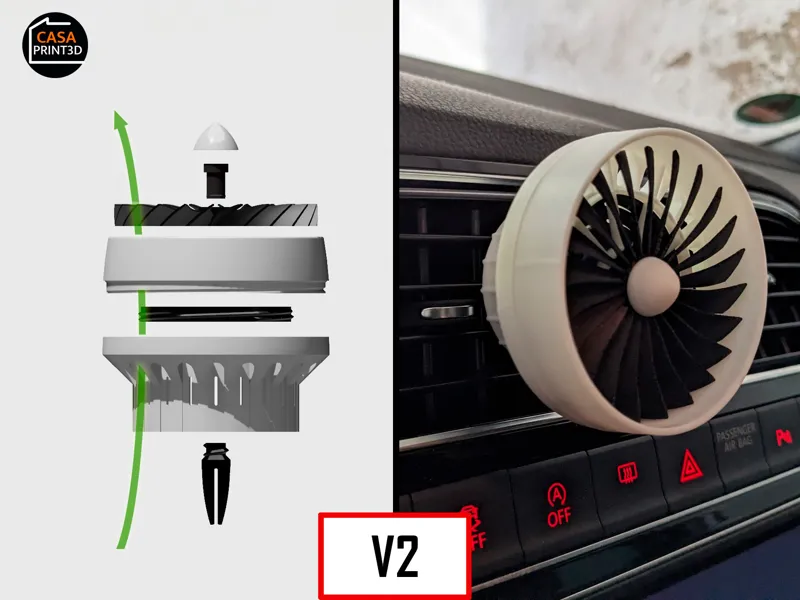 Difusor de aroma turbofan - Mini motor a reacción para ventilación de automóvil