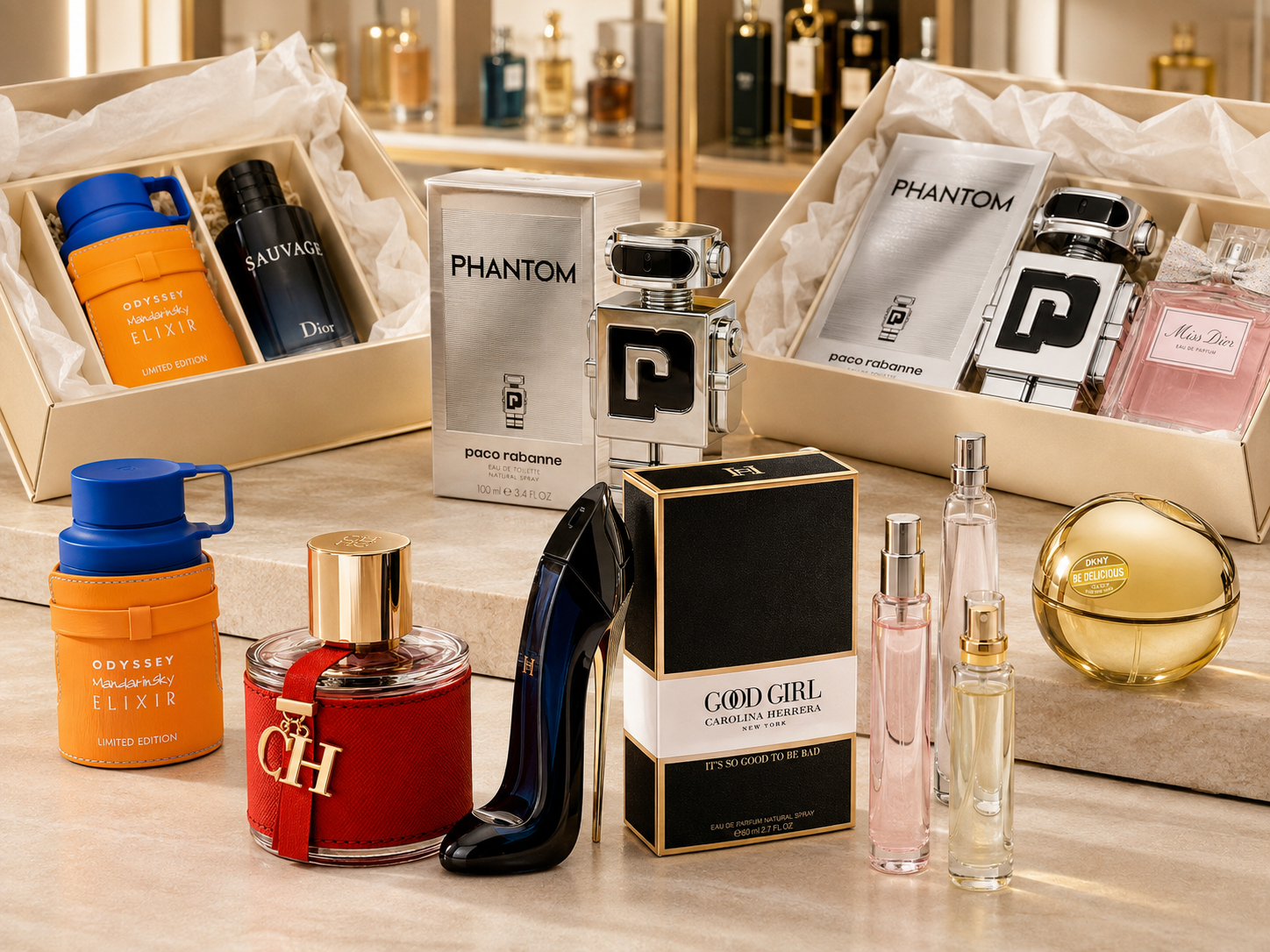 Selección de perfumes originales para venta por mayoreo