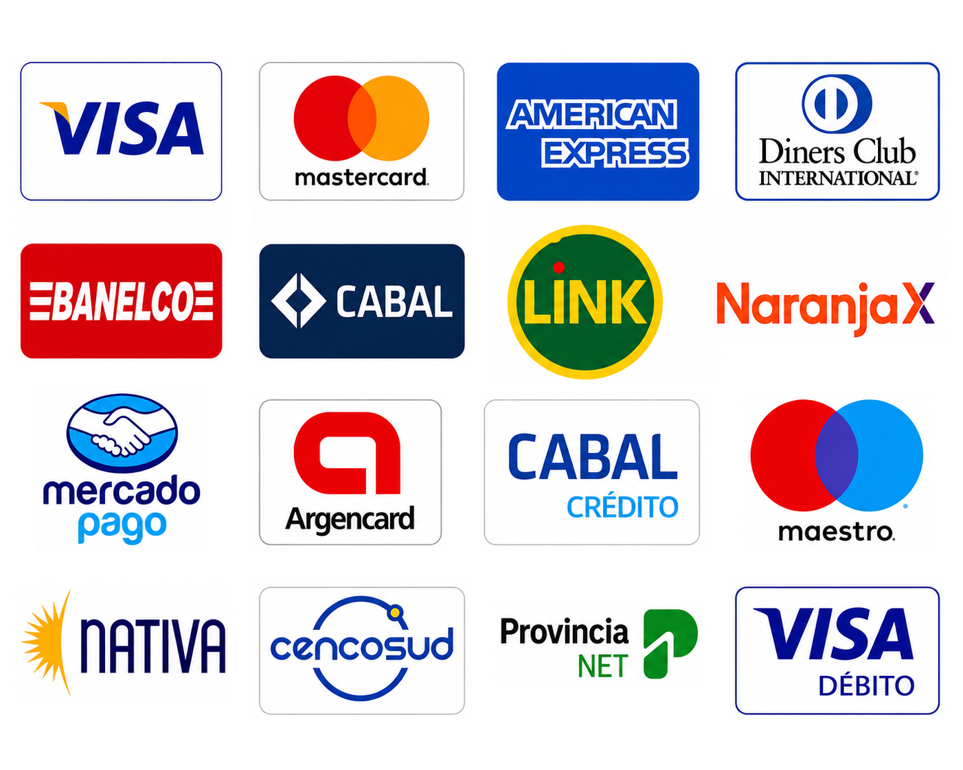Medios de pago aceptados