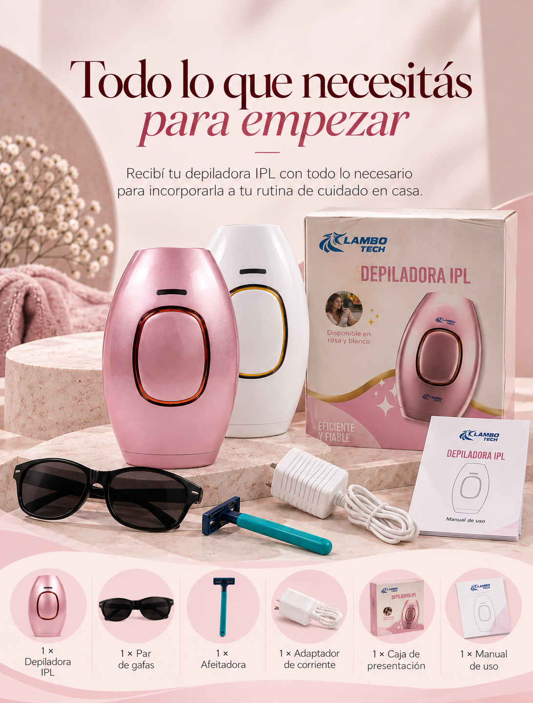 Que incluye kit nubé depiladora IPL