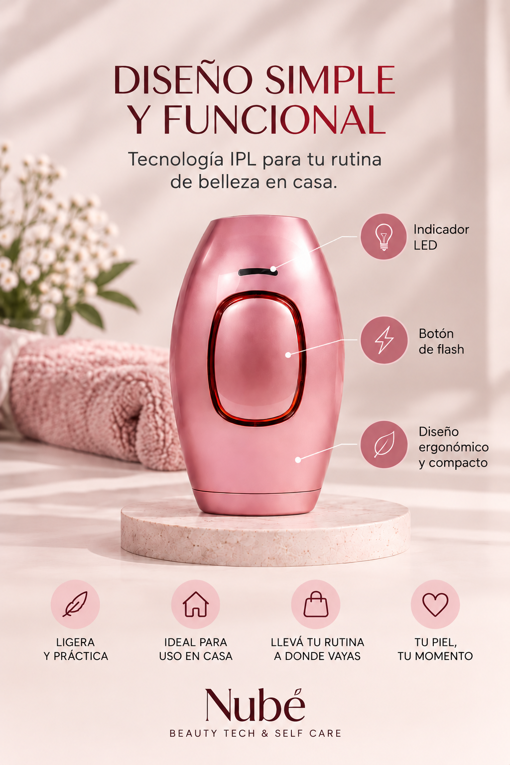 Solución depilación tecnología IPL Nubé