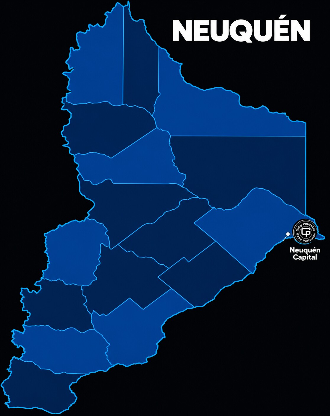 Mapa de Neuquén con distribuidor de Gaby Polarizados