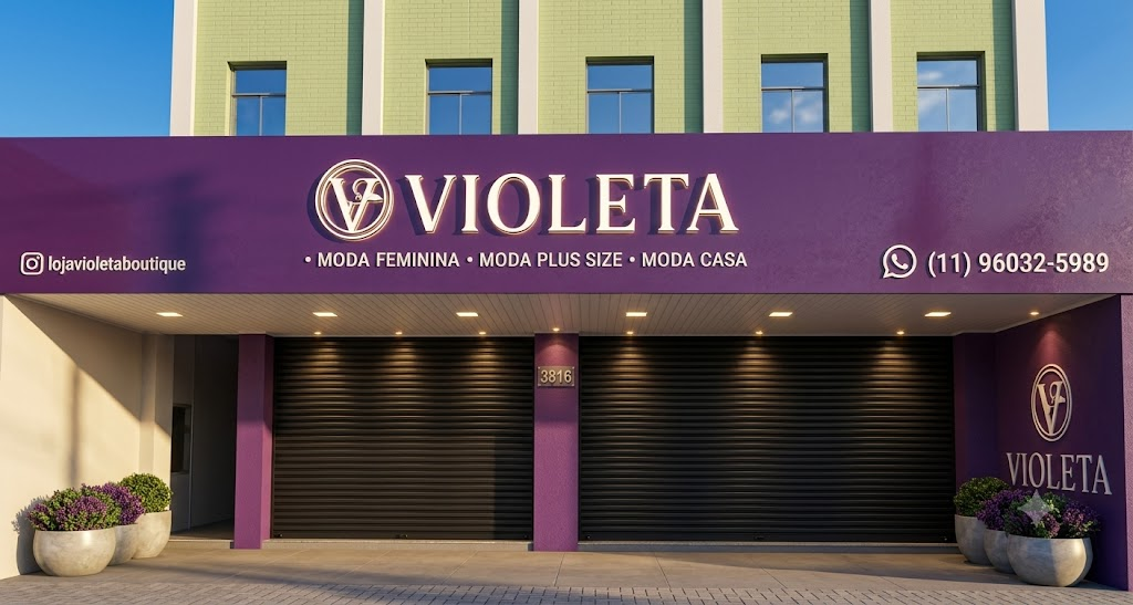 Fachada da loja física Violeta Boutique em Santo André