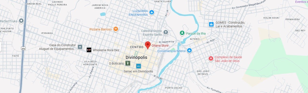 Mapa da Ohana Store na Rua Paraiba 349, Centro, Divinopolis