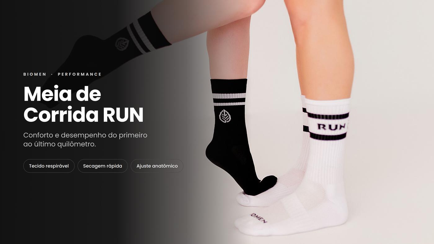 Meia de Corrida RUN Biomen: conforto e desempenho do primeiro ao &uacute;ltimo quil&ocirc;metro