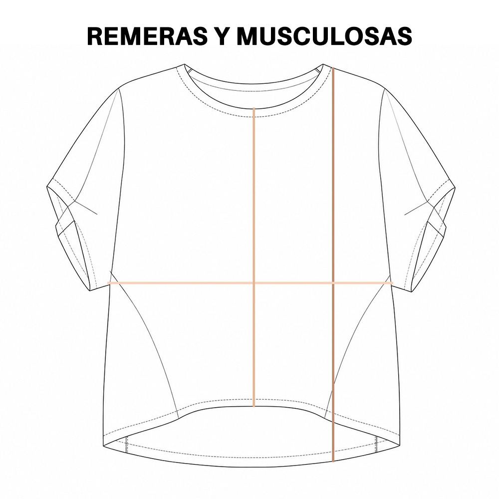 Cómo tomamos las medidas de remeras y musculosas CHENAL