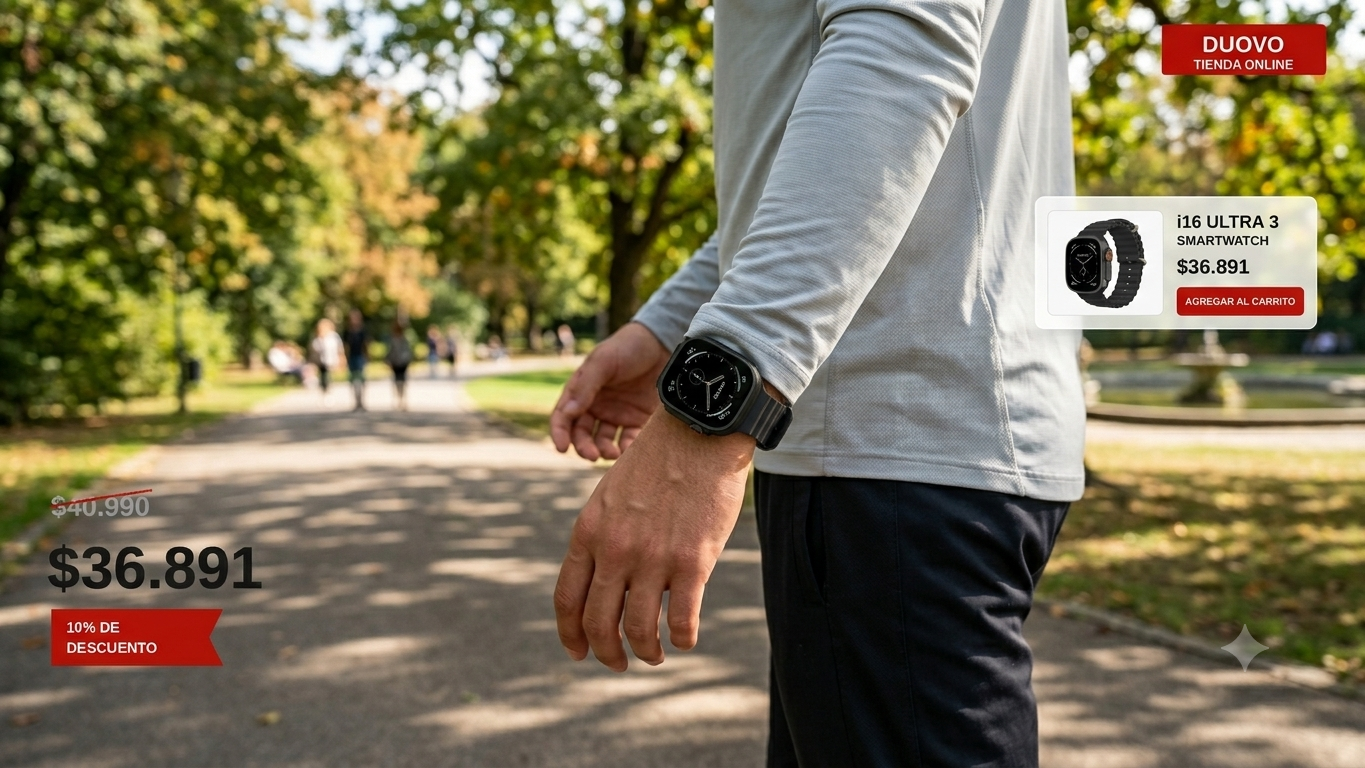 Smartwatch i16 Ultra 3 LOOP puesto en la mu&ntilde;eca