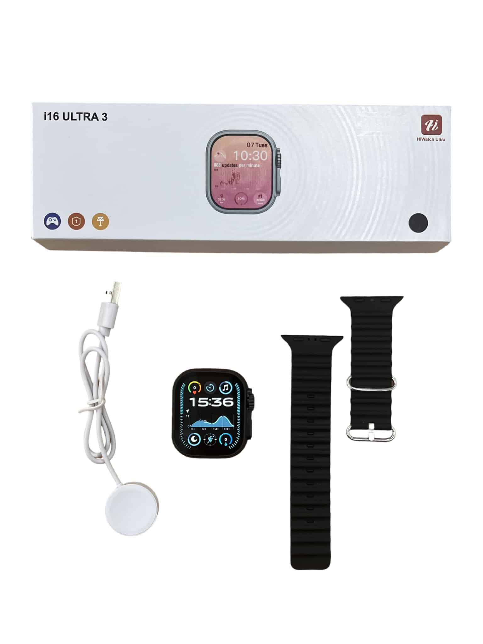 Smartwatch i16 Ultra 3 LOOP con malla negra