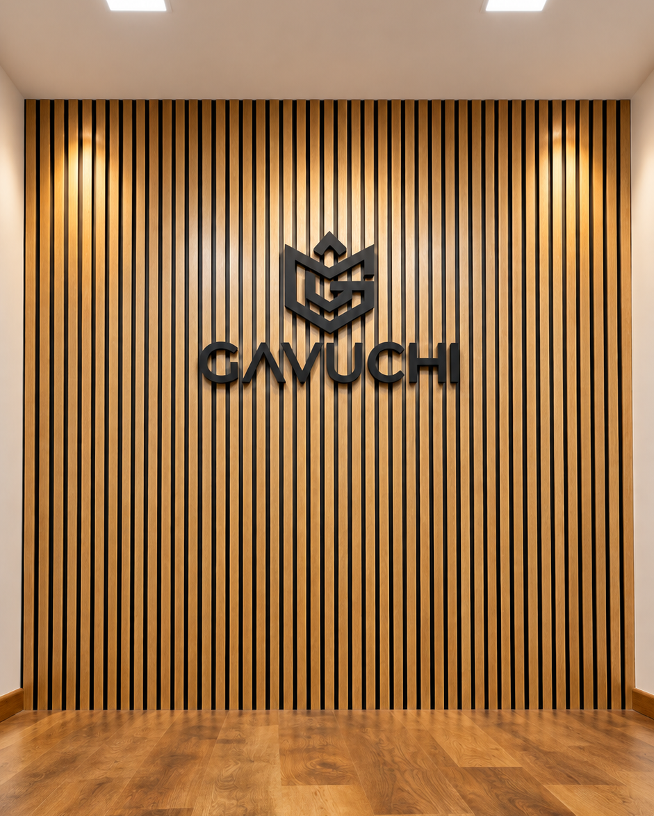 Mural institucional de GAVUCHI con logo de la marca