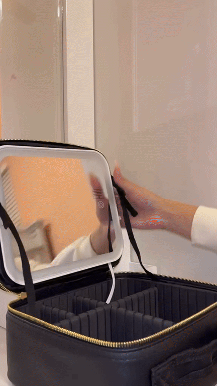Organizador portátil con espejo LED