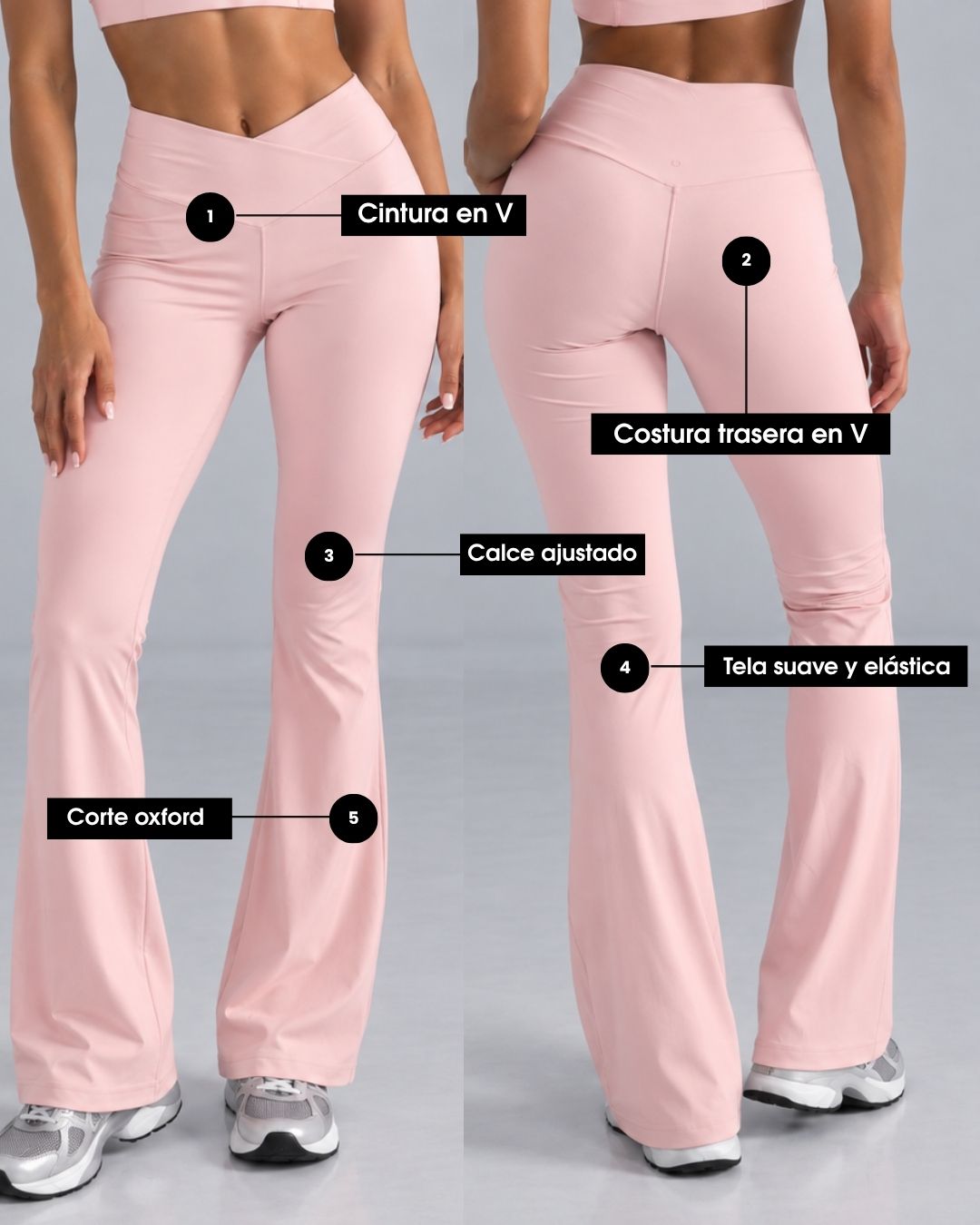 Calza Rose con 5 detalles se&ntilde;alados