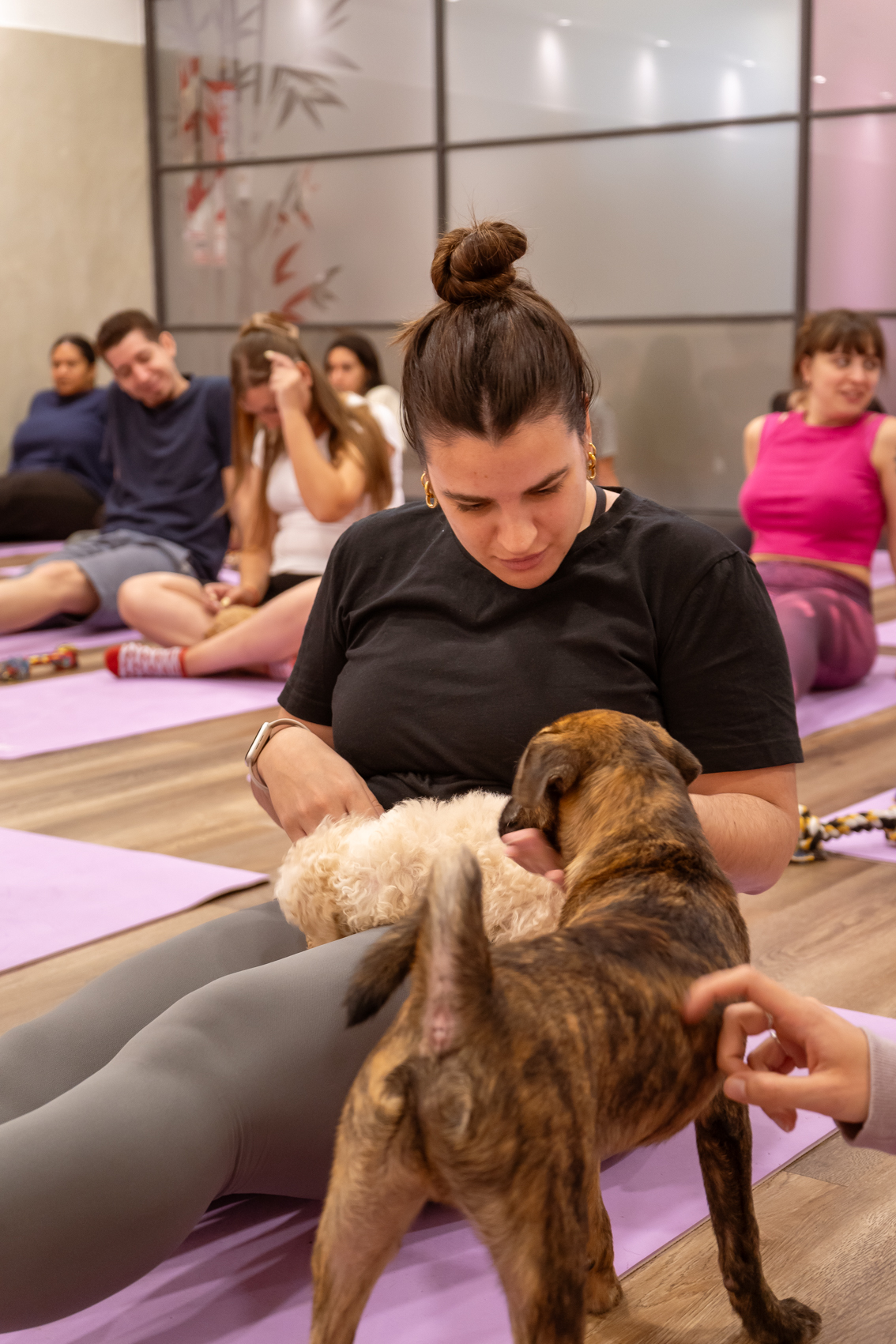 Yoga y Patitas - momento con perrito