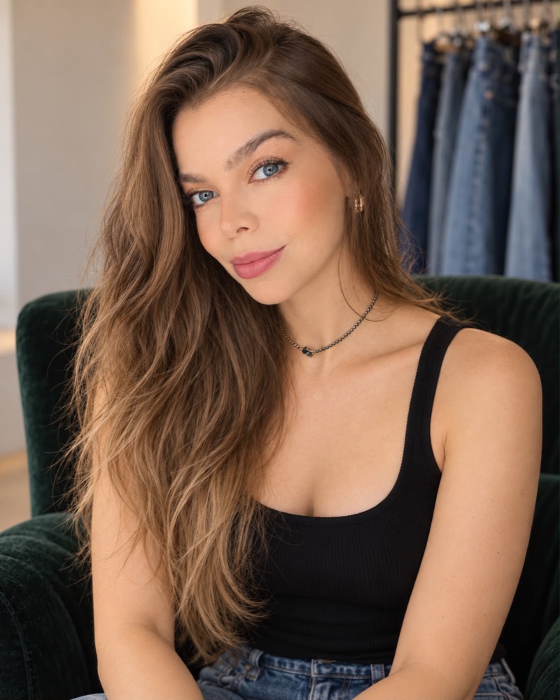 Thaisa vestindo jeans Bergen