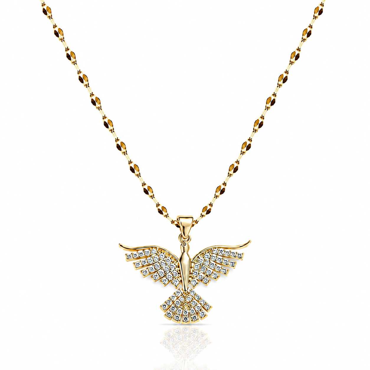 Collar Esp&iacute;ritu Santo Ba&ntilde;ado en Oro