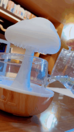 Humidificador nube de lluvia en uso