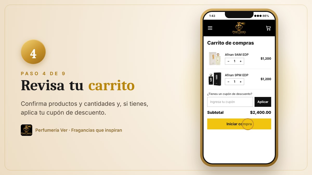Paso 4: revisa tu carrito y aplica tu cupón