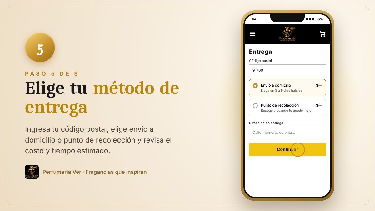 Paso 5: elige tu método de entrega