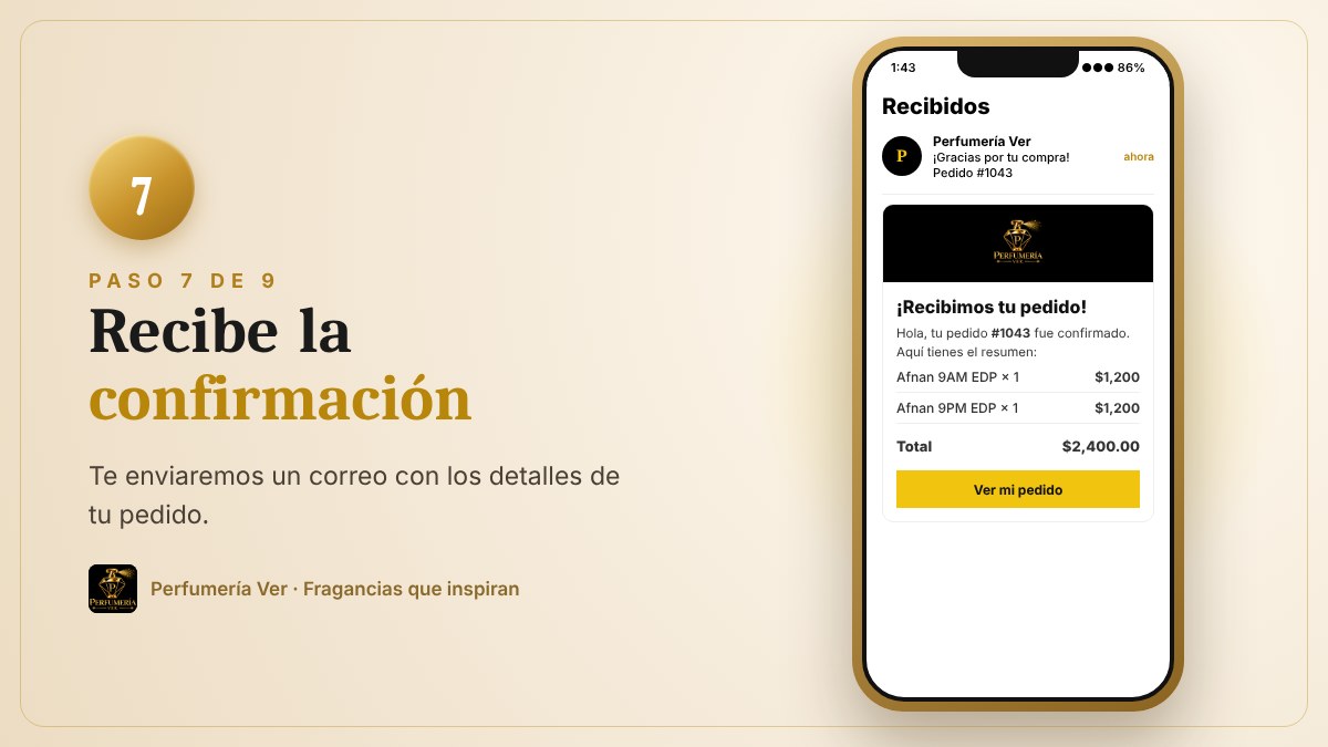 Paso 7: recibe la confirmación por correo
