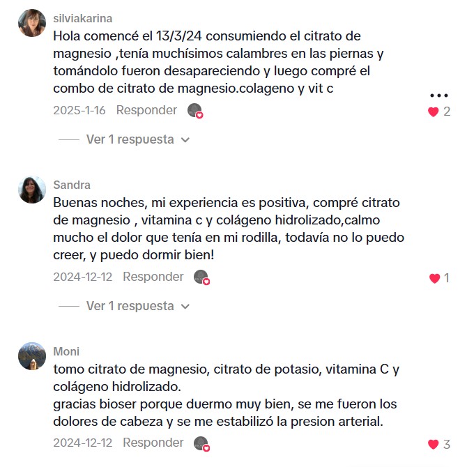 Comentarios reales sobre productos con magnesio