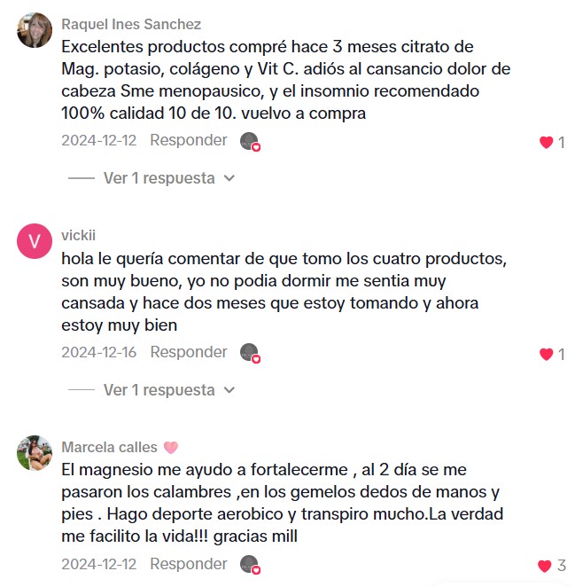 Comentarios reales sobre energía, descanso y bienestar