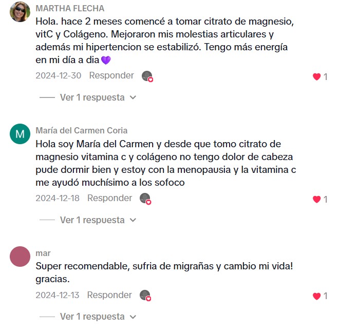 Comentarios reales sobre magnesio y bienestar