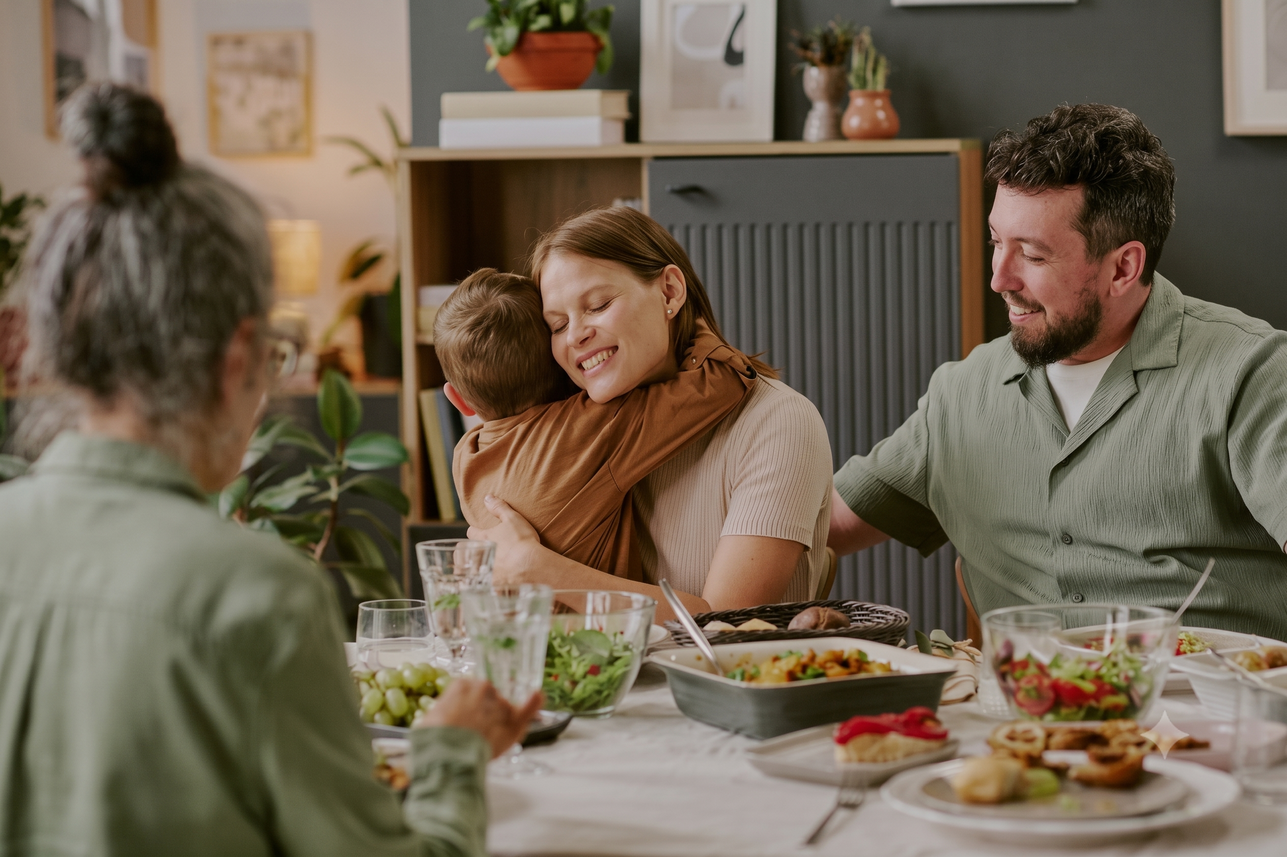 Família reunida à mesa