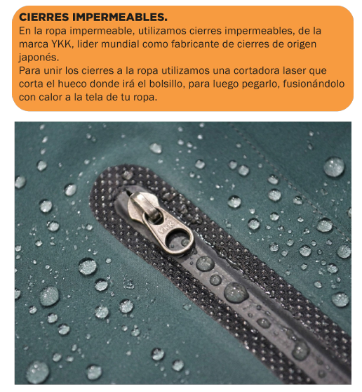 Cierres impermeables YKK Rotpunkt