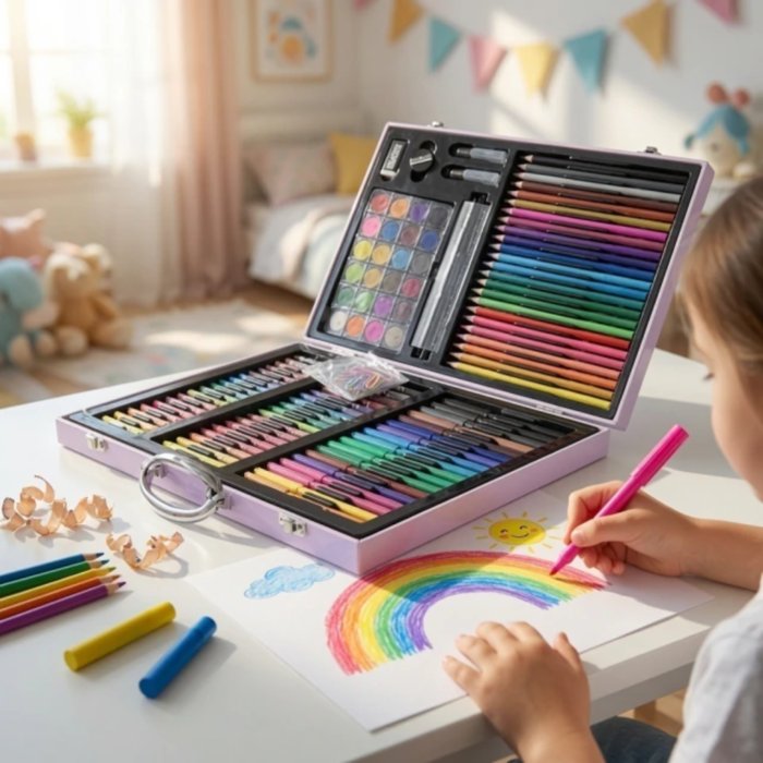 Set de arte infantil 128 piezas maletin